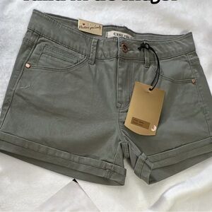Women's Green Jean Shorts
